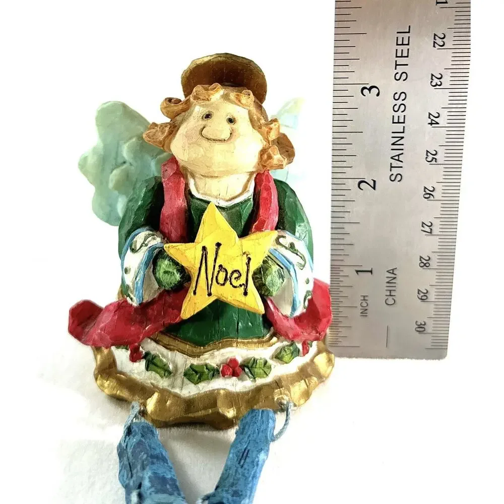 Angel With Christmas Star Holiday Shelf Sitter Resin